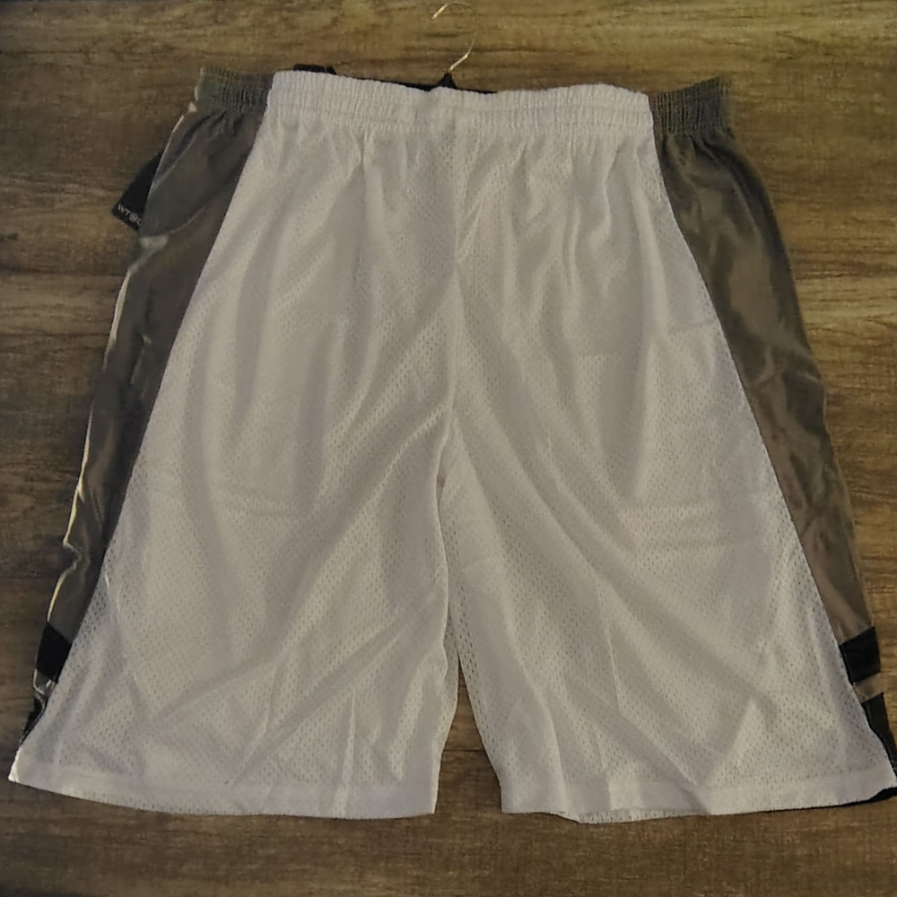 Men's White and Gray Athletic‎ Shorts